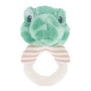 Екологична плюшена играчка, Бебешка дрънкалка стик,  Костенурка, 14 см