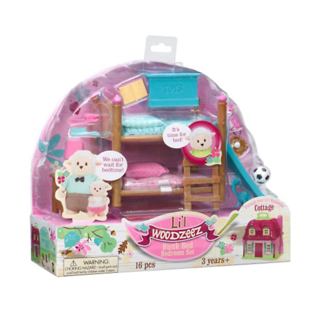 Li'l Woodzeez  Комплект за игра, Детска стая с двуетажно легло