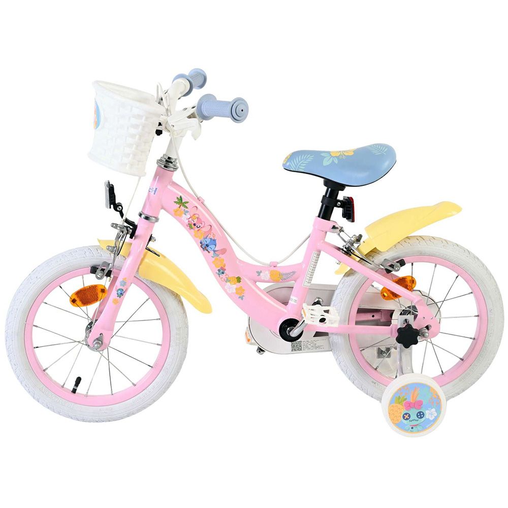 Детски велосипед с помощни колела, Disney Stitch, 14 инча, Момичета