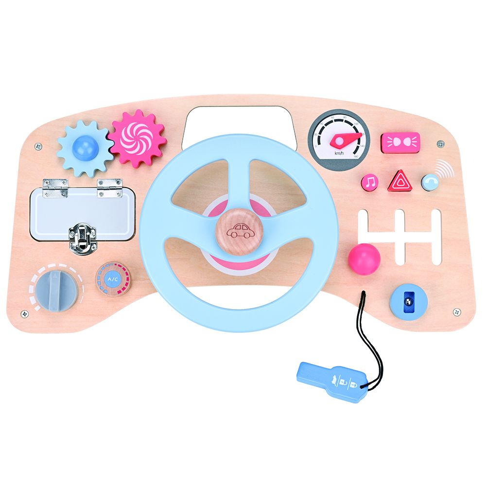 Lelin Toys, Детски дървен волан, с различни активности