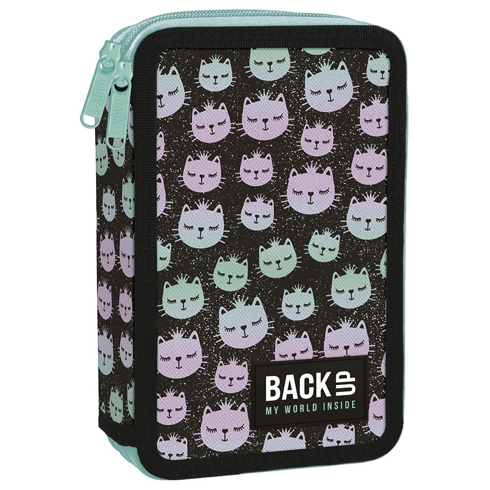 BACKUP, Ученически несесер Rainbow Cat, с 2 ципа