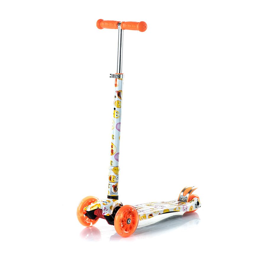 CROXER, Тротинетка със светещи колела, цветна с оранжеви дръжки, Chipolino