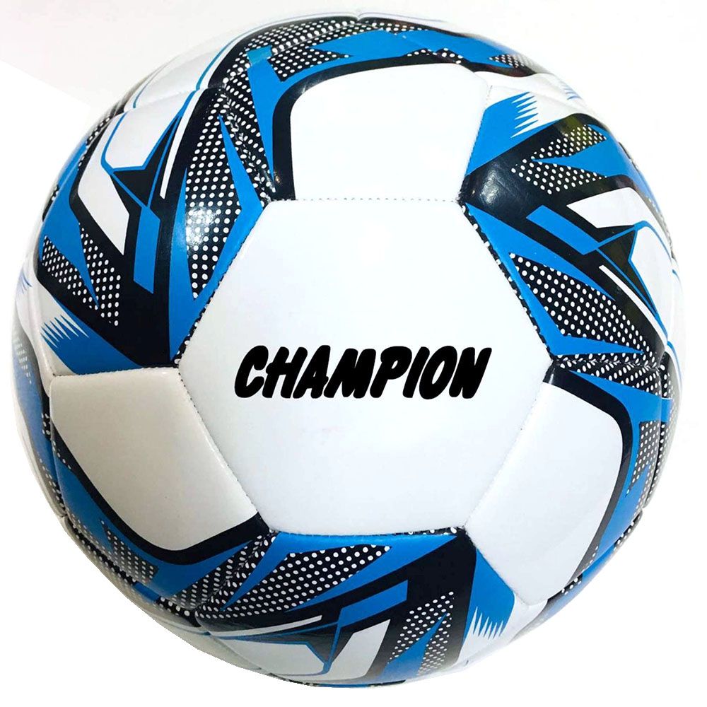 E&L Company, Футболна кожена топка, Champion, бял, син