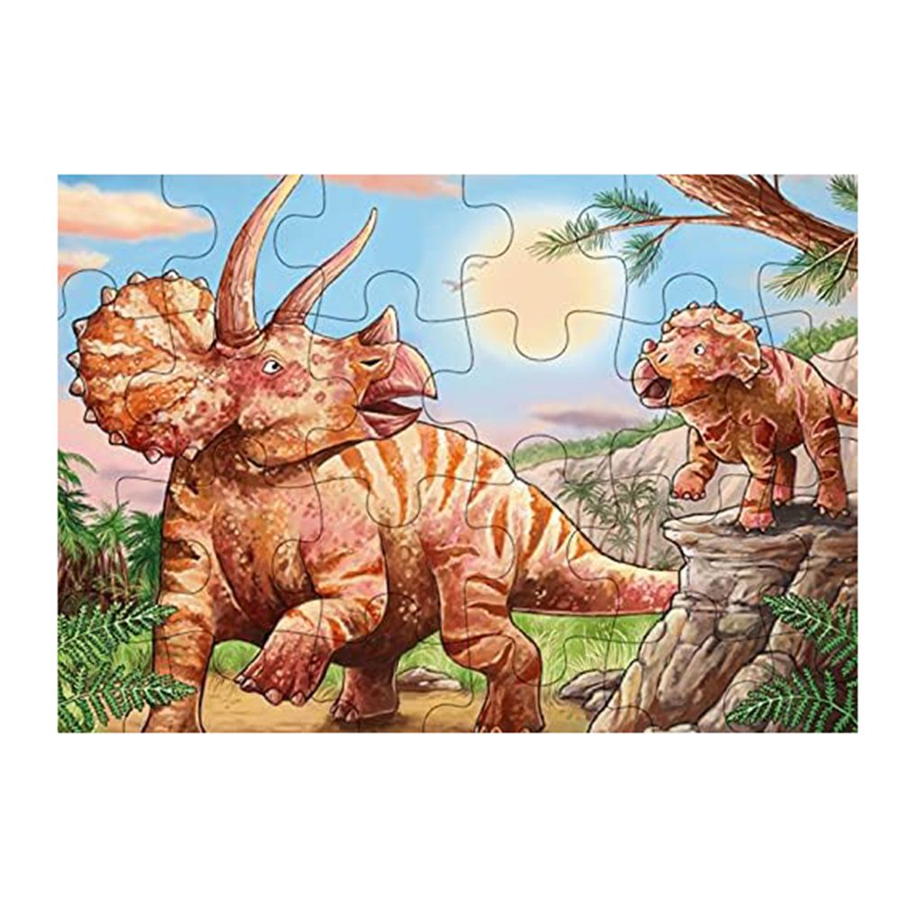 Мини дървен пъзел, Динозаври, 24 части, асортимент