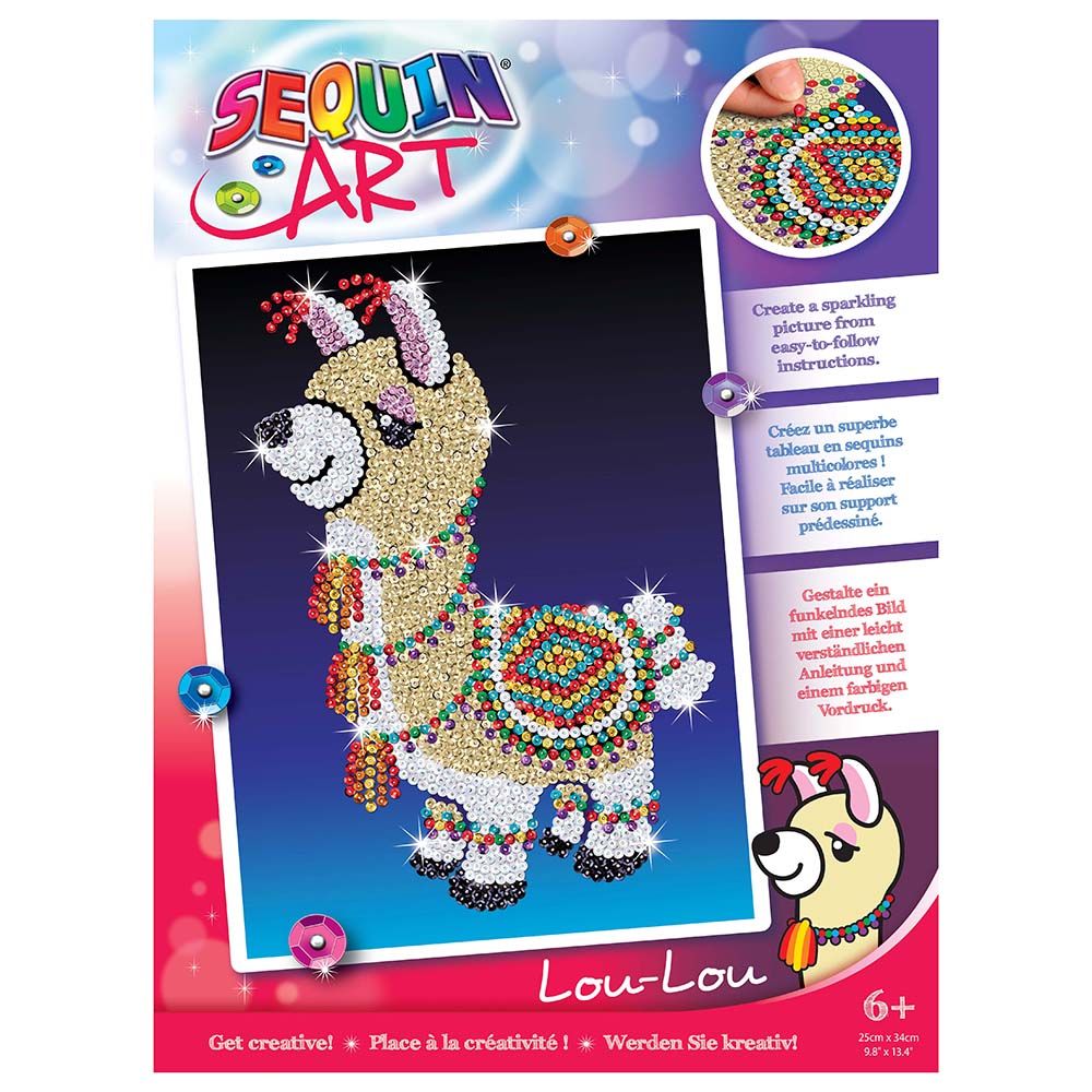 Sequin art, Изкуство с пайети, Лама