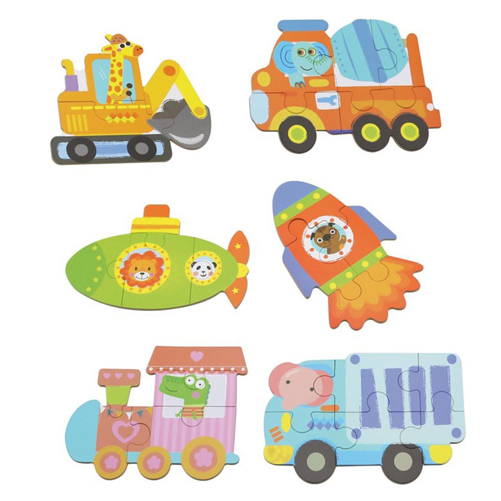 Превозни средства - пъзели за най-малките, 6 броя в кутия
