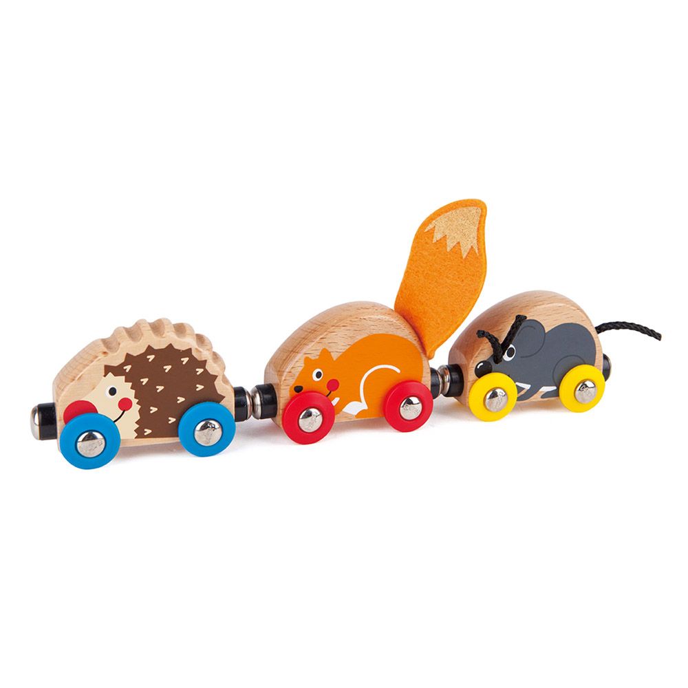 Hape, Дървени вагончета Животни, 3 броя