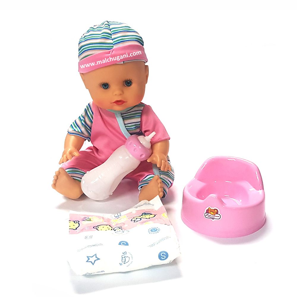 Пишкащо бебе Биби с шапка, на български език