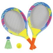 Ракети за плажен тенис, с топче и перце, 2 в 1