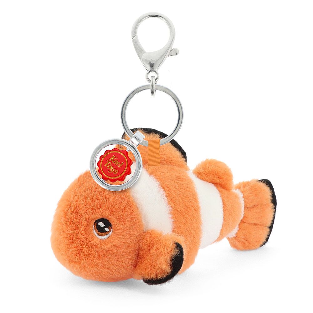 Keel Toys, Плюшена играчка с клипс за раница, Риба Клоун, 12 см.