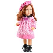 Кукла Беки, с карирана рокличка, 42 см
