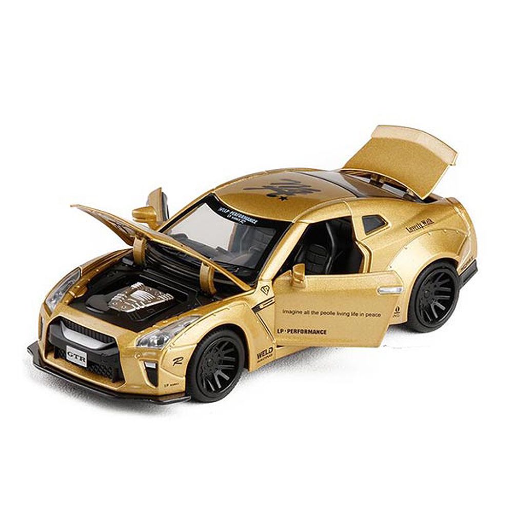 Метална кола Nissan GTR, синя