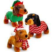 Екологична играчка, Keeleco, Куче дакел с коледен костюм, 25 см