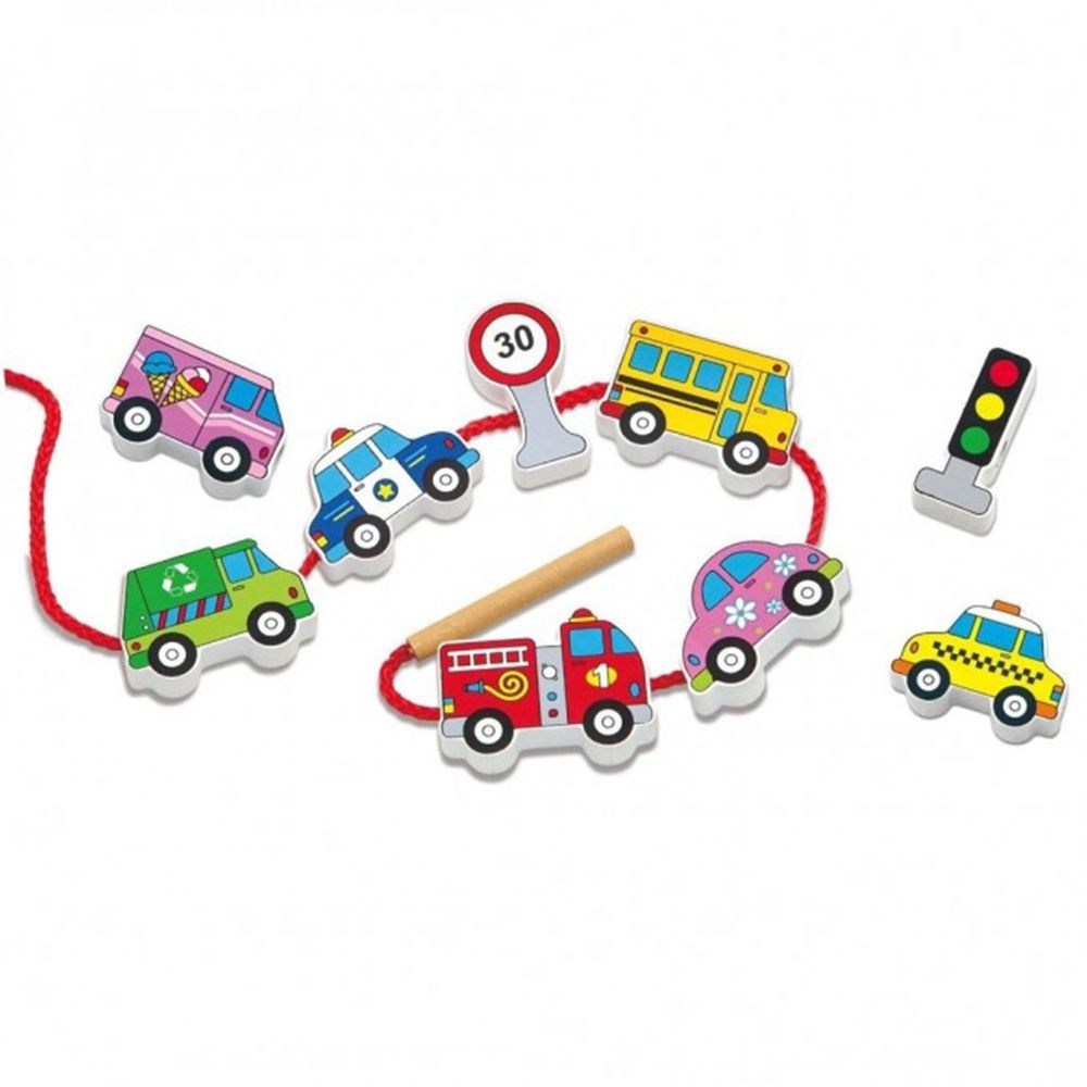 Viga toys, Дървени фигури за нанизване, Превозни средства