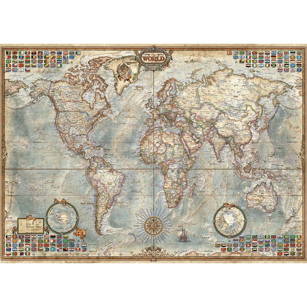 Карта на света, пъзел 1500 части