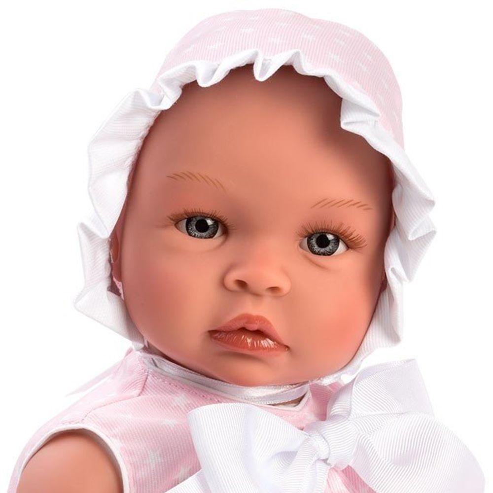 Кукла-бебе, Лея, с розова рокля с бели звезди