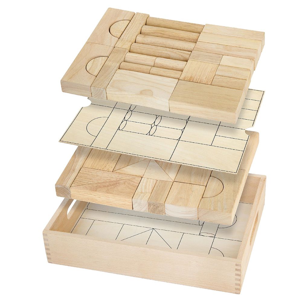 Дървен конструктор от бук, 46 части