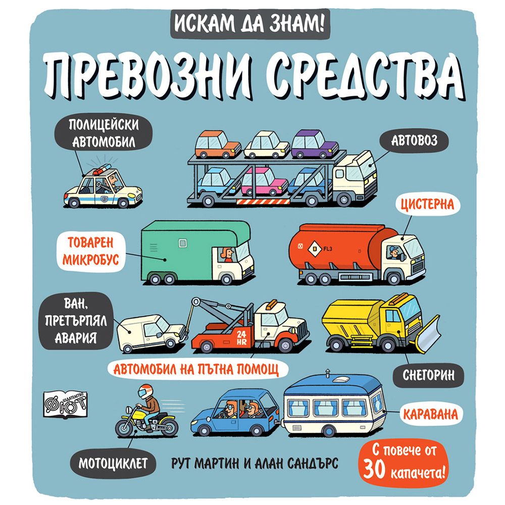 Книжка с капачета, Искам да знам!, Превозни средства, Издателство Фют