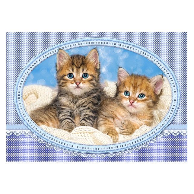 Котенца върху одеяло, пъзел 120 части