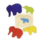 Дървен многослоен пъзел, Слон