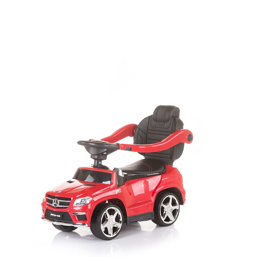 Количка за яздене с дръжка, Mercedes Benz GL63 AMG, червена