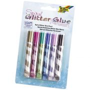 Цветно лепило с брокат, Перлени спирали, 6 бр.