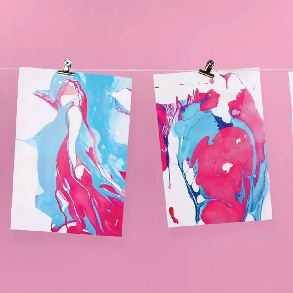 Комплект за рисуване, Мраморни картини, с 12 боички