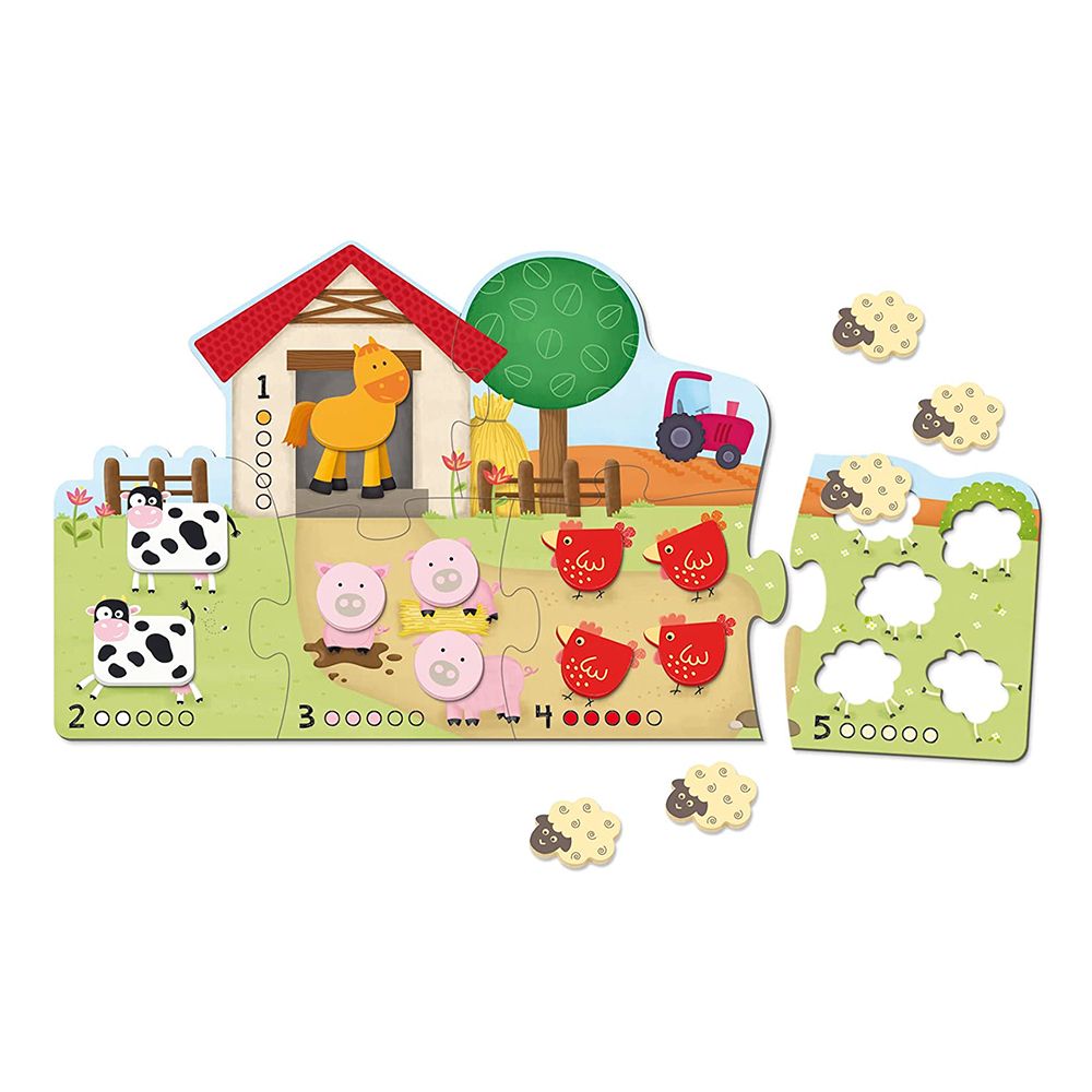 Дървен пъзел с броене, Животните във фермата