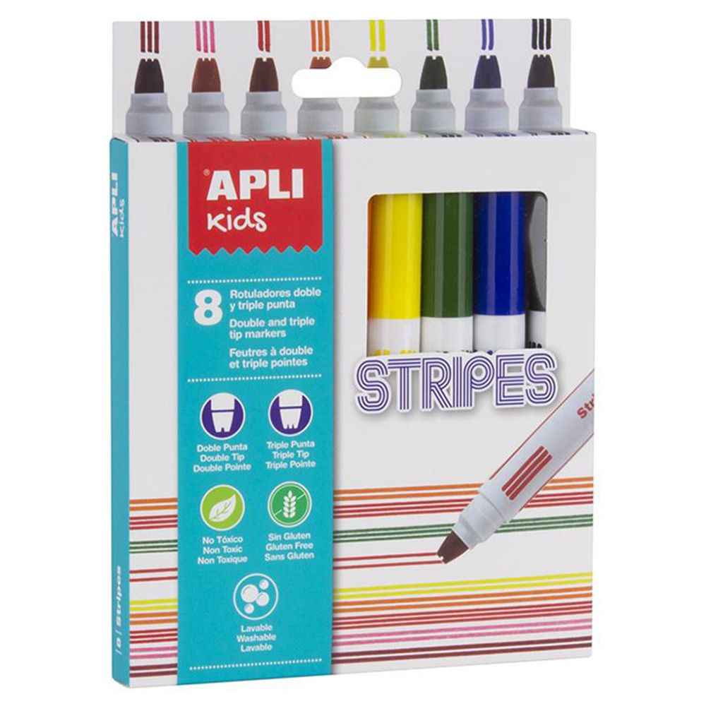 Apli kids, Флумастри за райета, изпиращи се, 8 броя