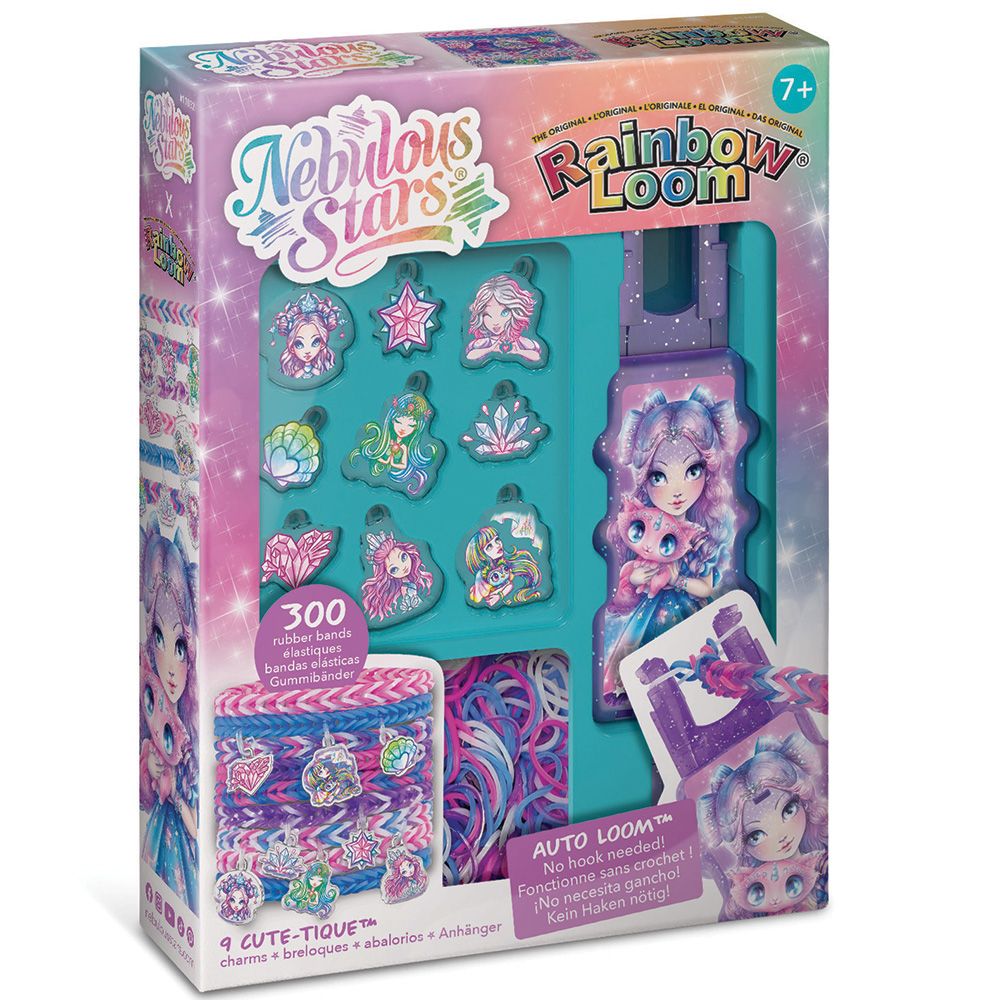 Rainbow Loom, Комплект за плетене на гривни и талисмани с ластици, Nebulous Stars