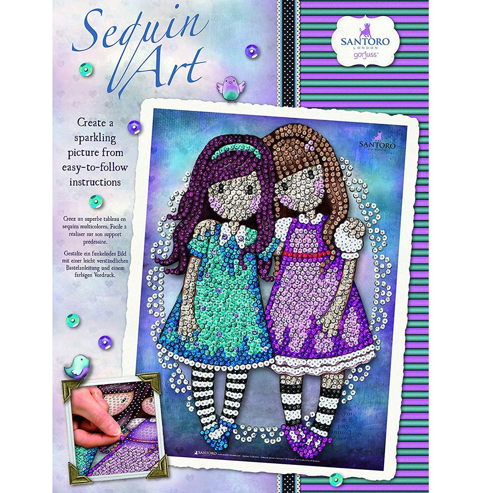 Sequin art, Изкуство с пайети, SANTORO GORJUSS, Friends walk together