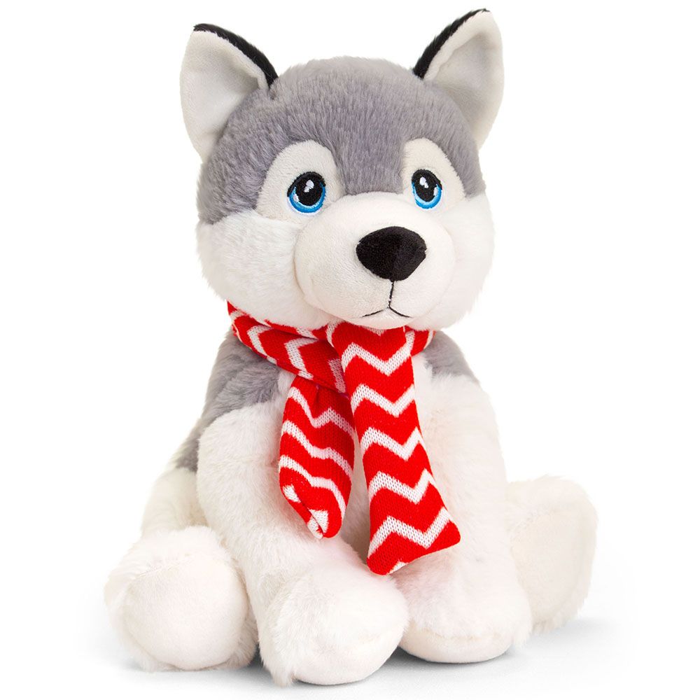 Keeleco, Екологична играчка, Хъски с шалче, 25 см, Keel Toys