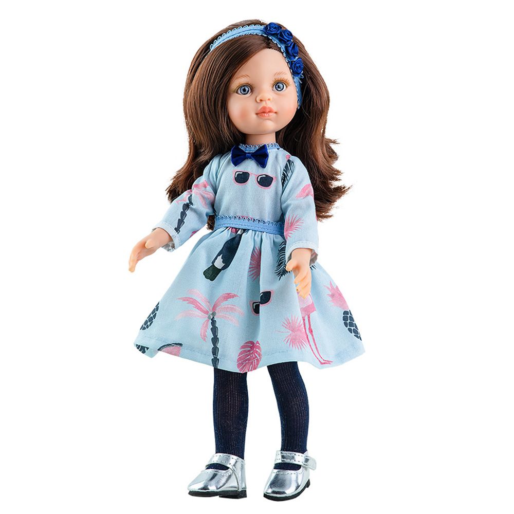 Paola Reina, Дрехи и аксесоари за кукла, Светло синя рокля с палми