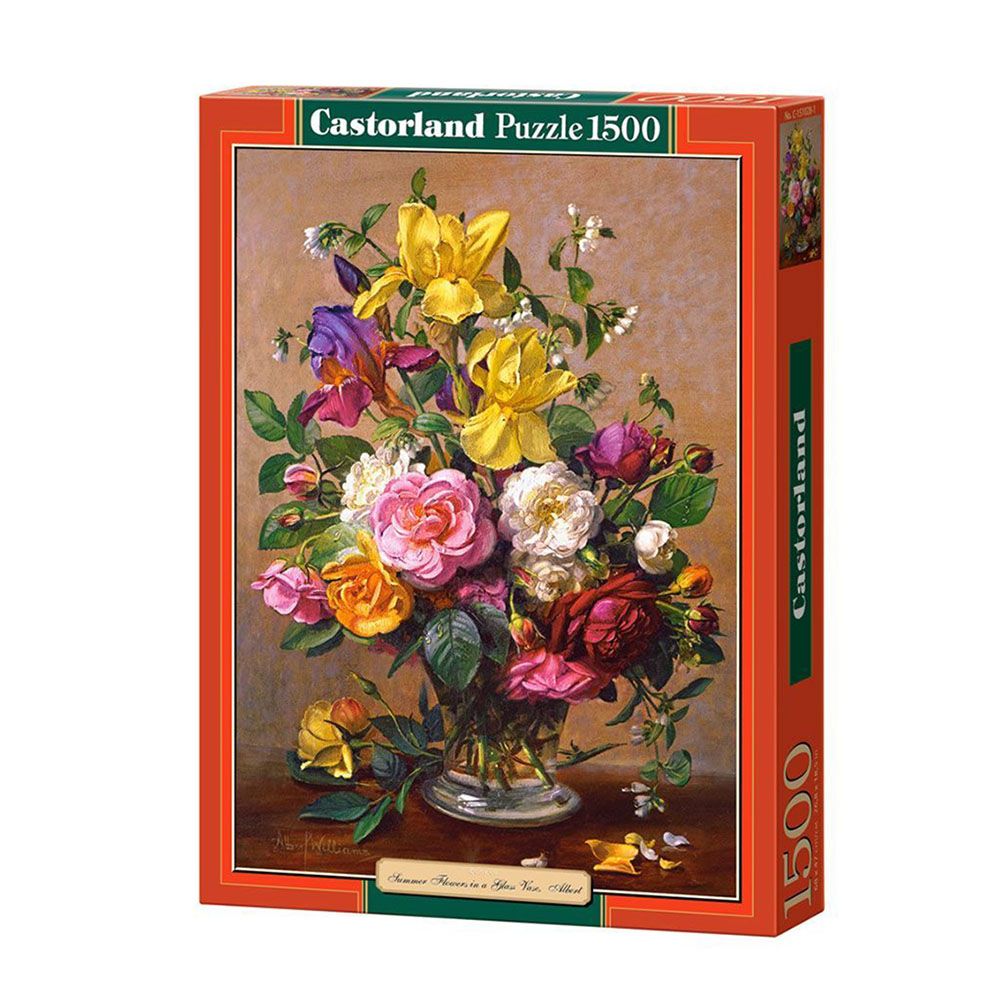 Castorland, Летни цветя в стъклена ваза, Алберт Уилямс, пъзел 1500 части