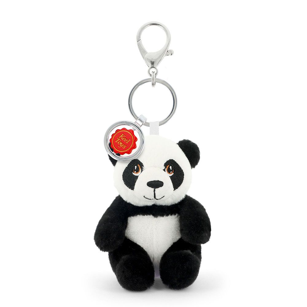 Keel Toys, Плюшена играчка с клипс за раница, Панда, 12 см.