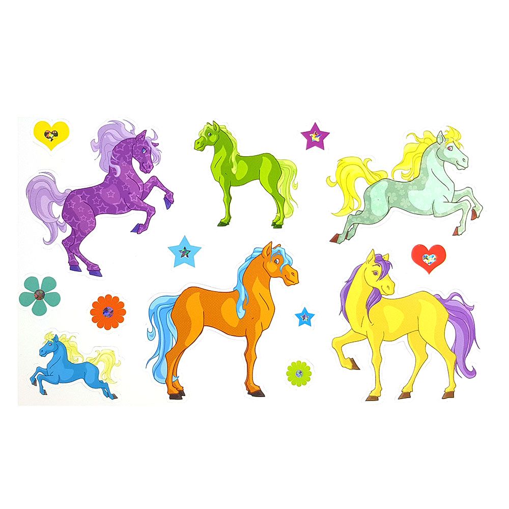 Книжка за рисуване със стикери и шаблони, Пони