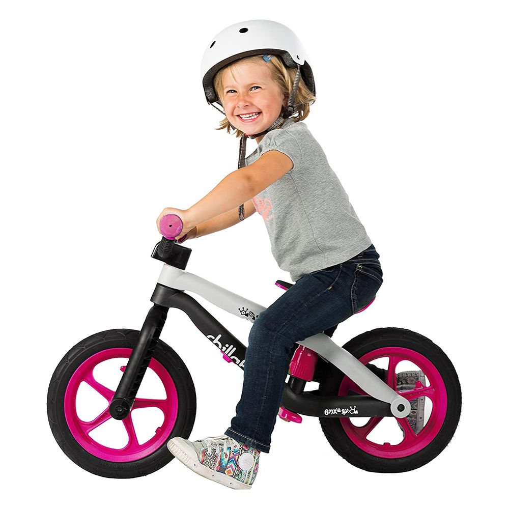 BMXie 02, колело за баланс, розово с черна рамка