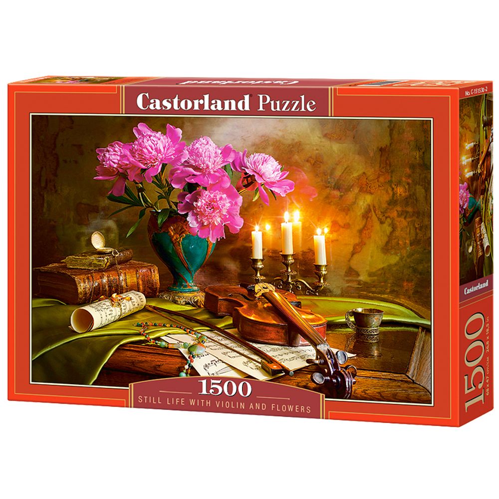 Castorland, Натюрморт с цигулка и цветя, пъзел 1500 части