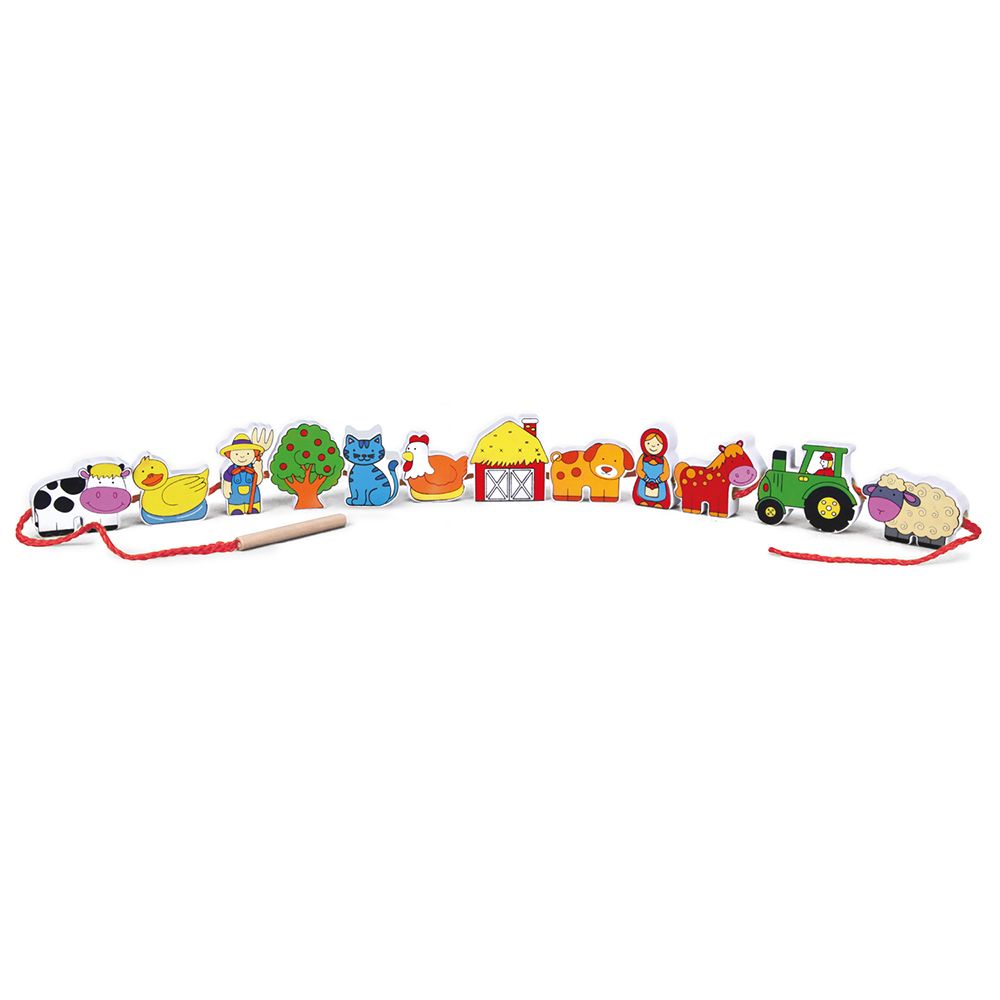 Viga toys, Дървени фигурки за нанизване, Обитателите във фермата