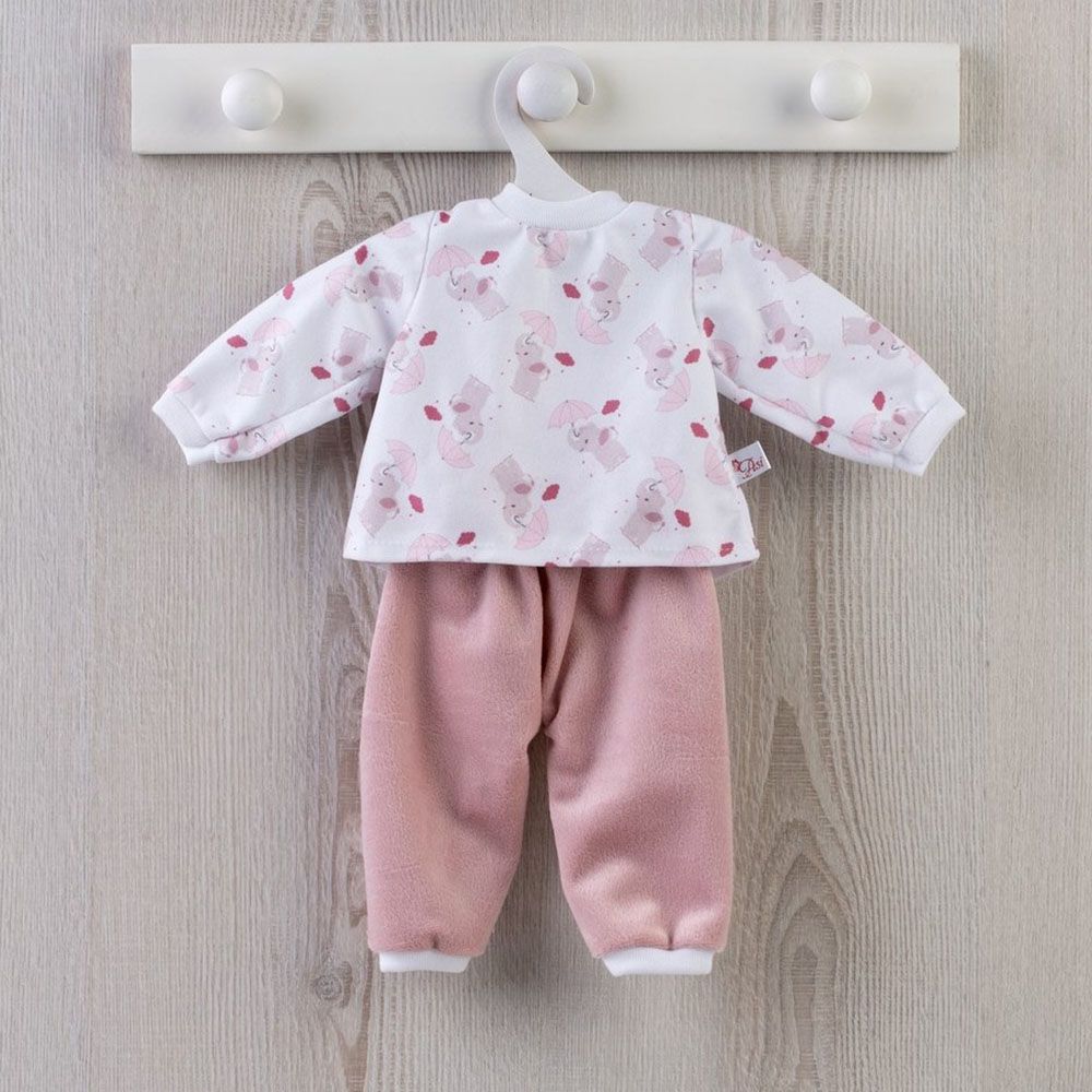 Asi, Дрехи за кукла, Розова пижама със слончета, 43 см