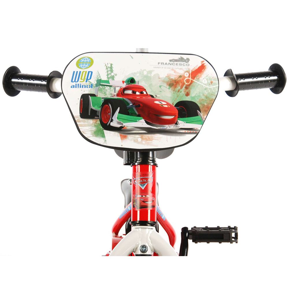 Велосипед с родителски контрол и помощни колела, Disney Cars, 10 инча