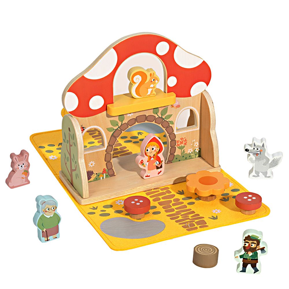 TookyToy, Игра с дървени фигури в куфарче, Червената шапчица