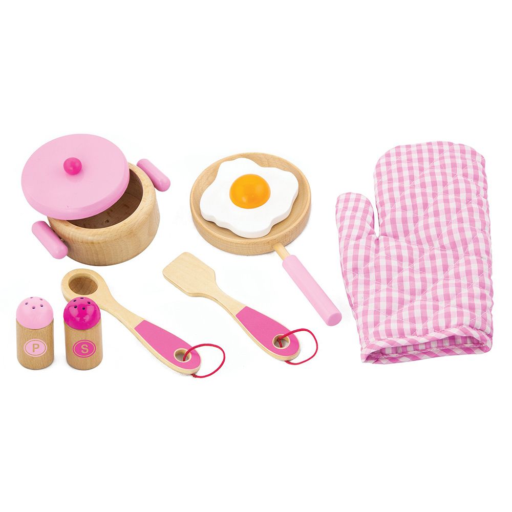 Viga toys, Дървен комплект за хранене, Закуска, розов