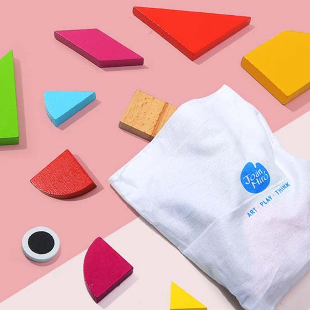 Танграм сърце - задачи с цветни геометрични дървени фигури