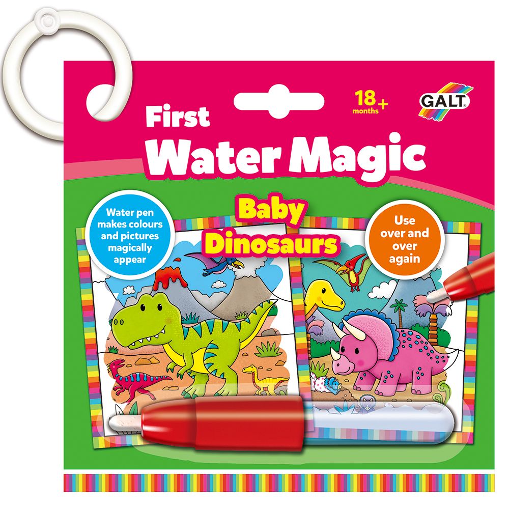 Galt Toys, Бебешка книжка за рисуване с вода, Динозаври