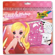 Книжка за рисуване със стикери и шаблони, Гримове и прически