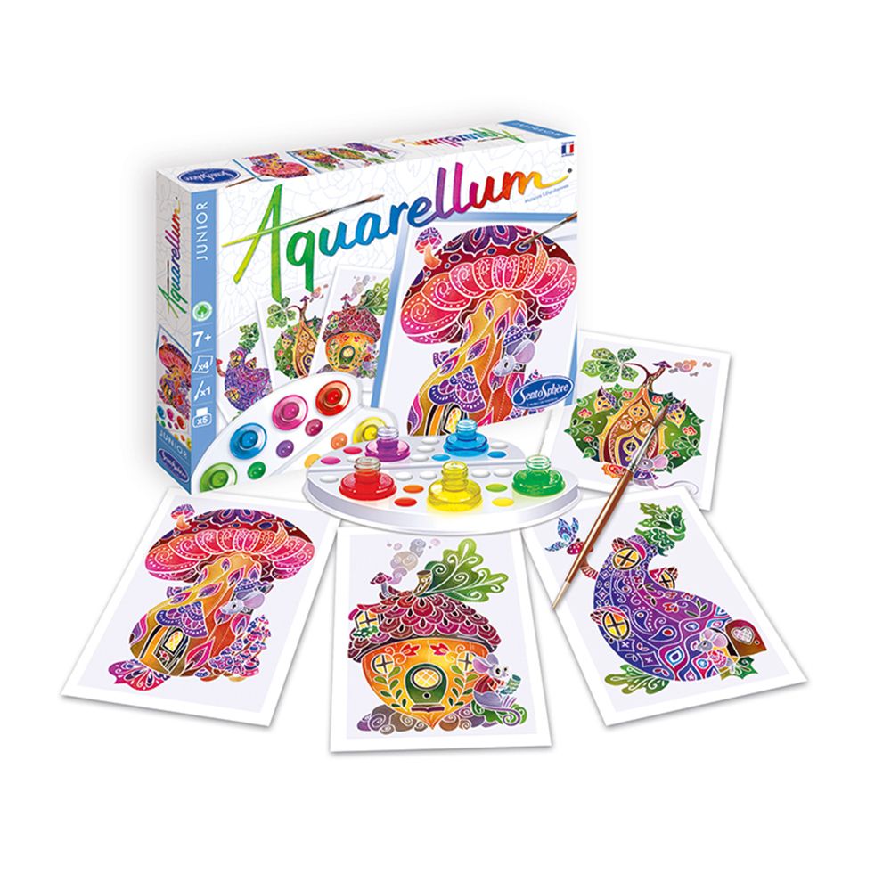 Aquarellum Junior, Комплект за рисуване с акварелни бои, Къщи