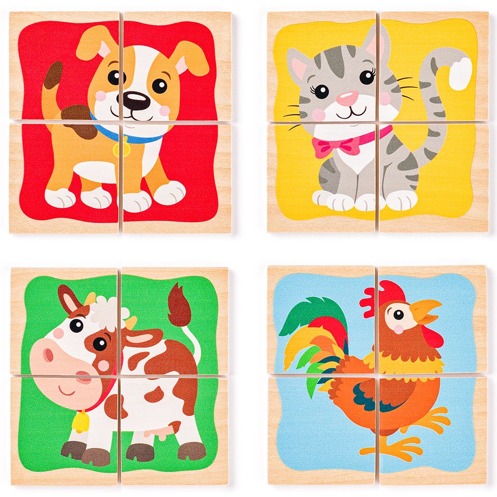 Мини пъзели в дървена кутия, Животни