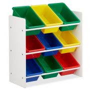 Детски органайзер за играчки с 9 кутии, Дъга, размер M и L