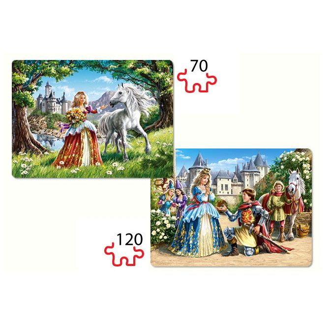 Очарователна принцеса, два пъзела от 70 и 120 части